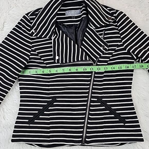 Bagatelle -951 Women's‎ Striped Moto Jacket Size Small - Picture 6 of 11
